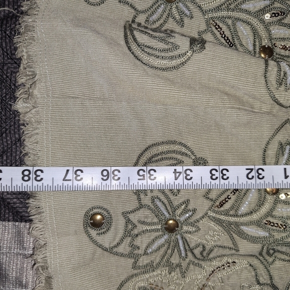 Soft Surroundings Corduroy Embroidered Embellished Maxi Skirt Size Large - Picture 10 of 10